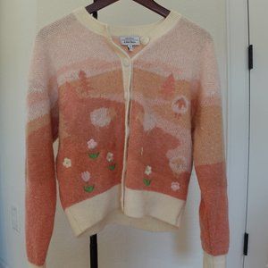 & Other Stories floral Landscape jacquard Cardigan M